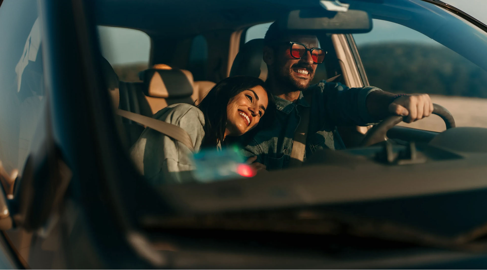Dimitra rent and transfer corfu happy couple going on a road trip