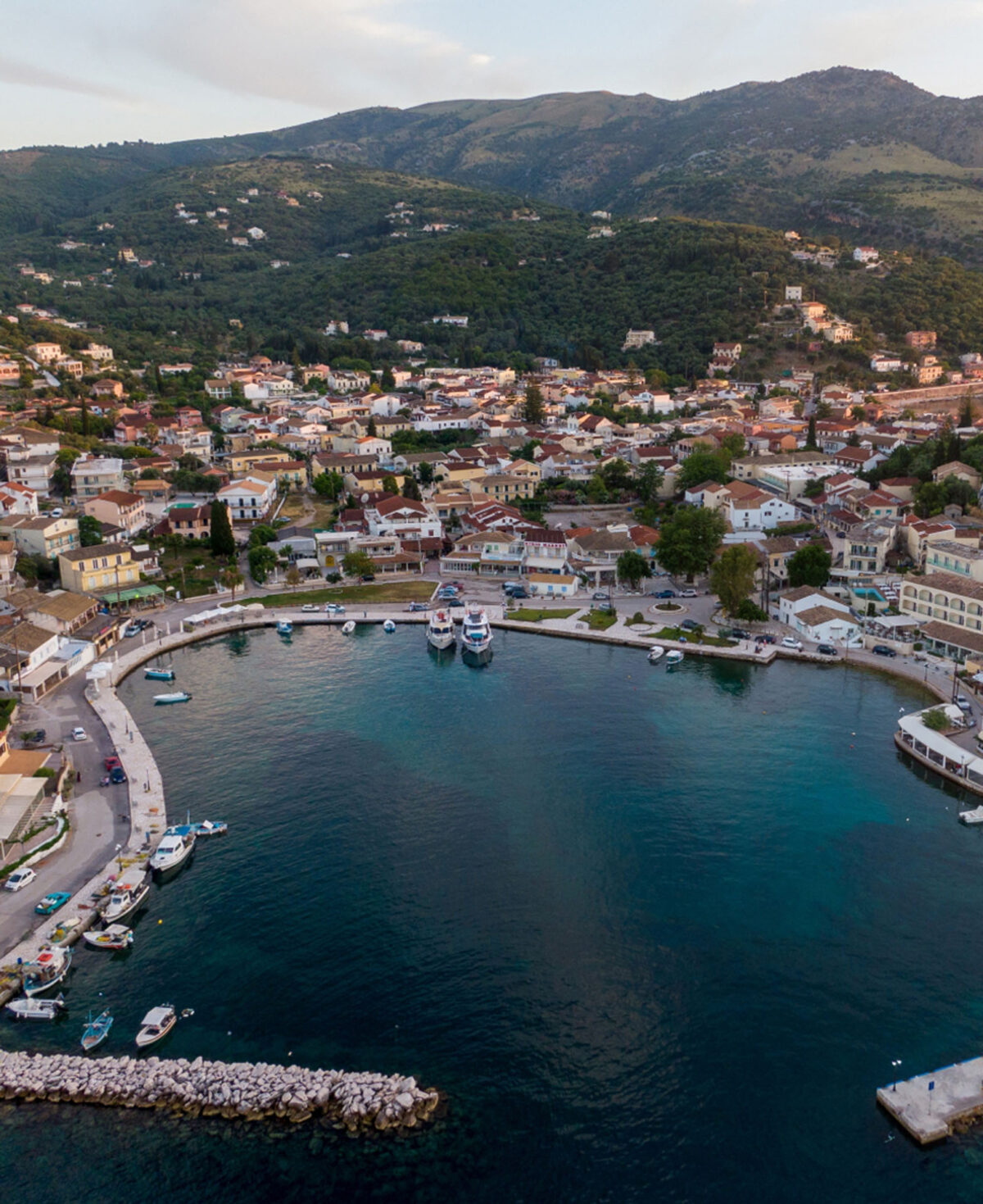 Dimitra rent and transfer corfu kassiopi and durrels tour harbour view